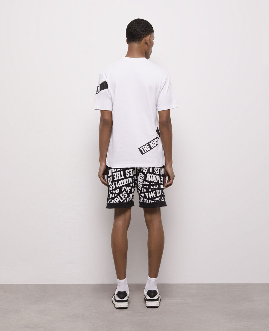camiseta blanca tape logotipo para hombre