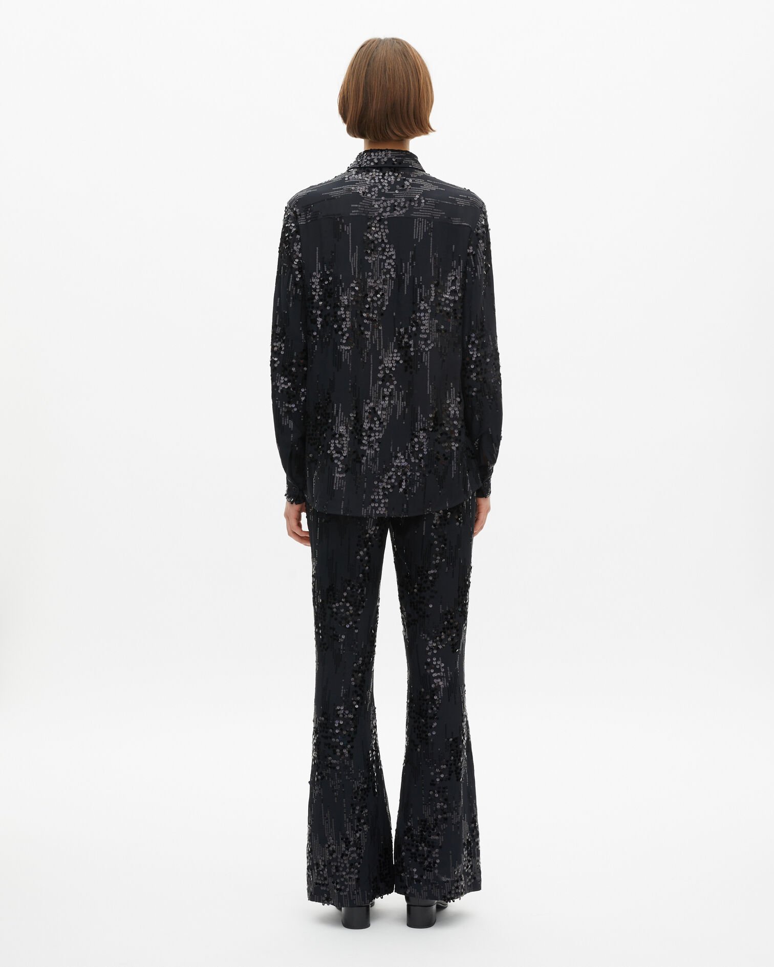 Chemise à sequins noire, BLACK, hi-res image number null
