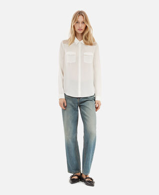 The Kooples F ECRU silk shirt with ecru lace
