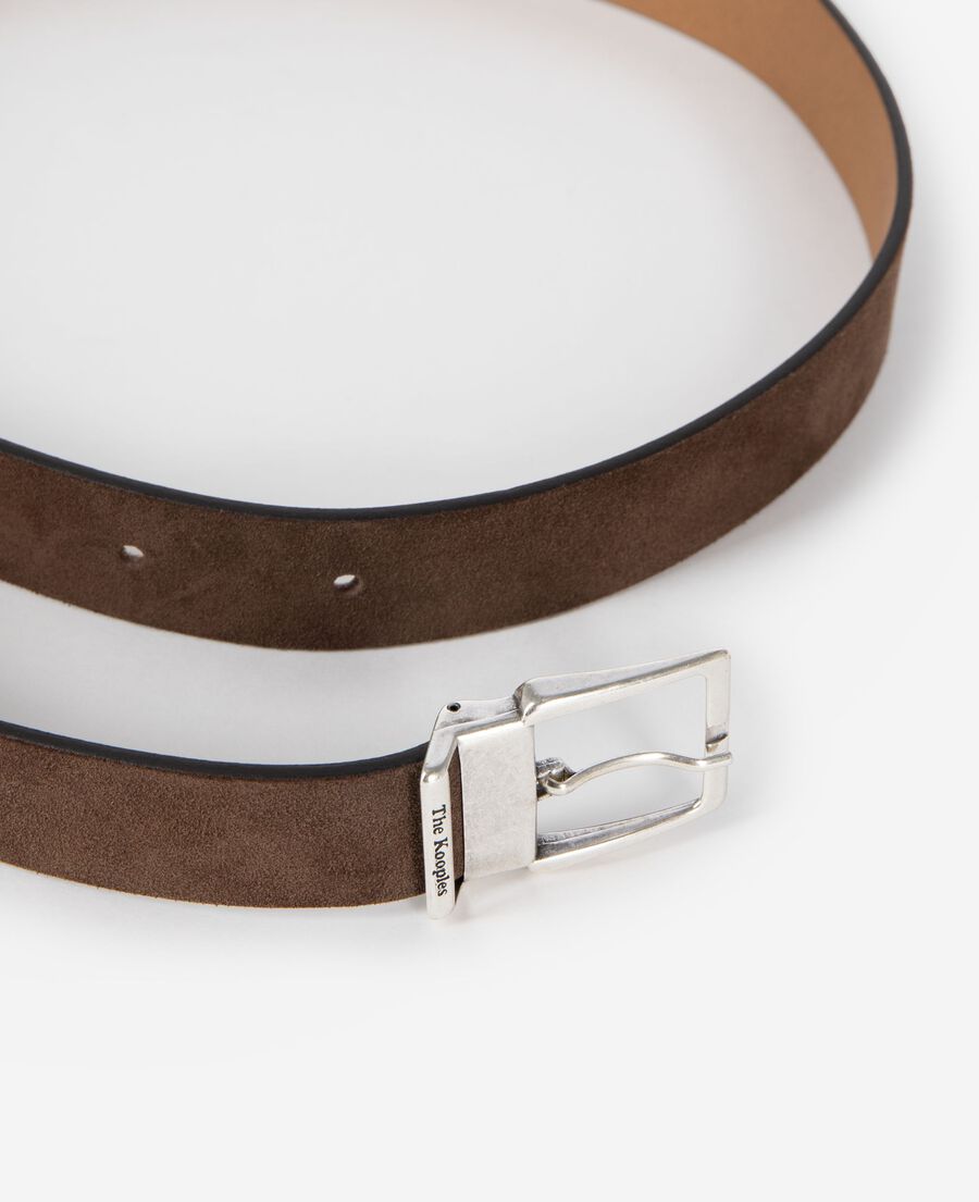 The Kooples MEN CHOCOLATE brown suede belt