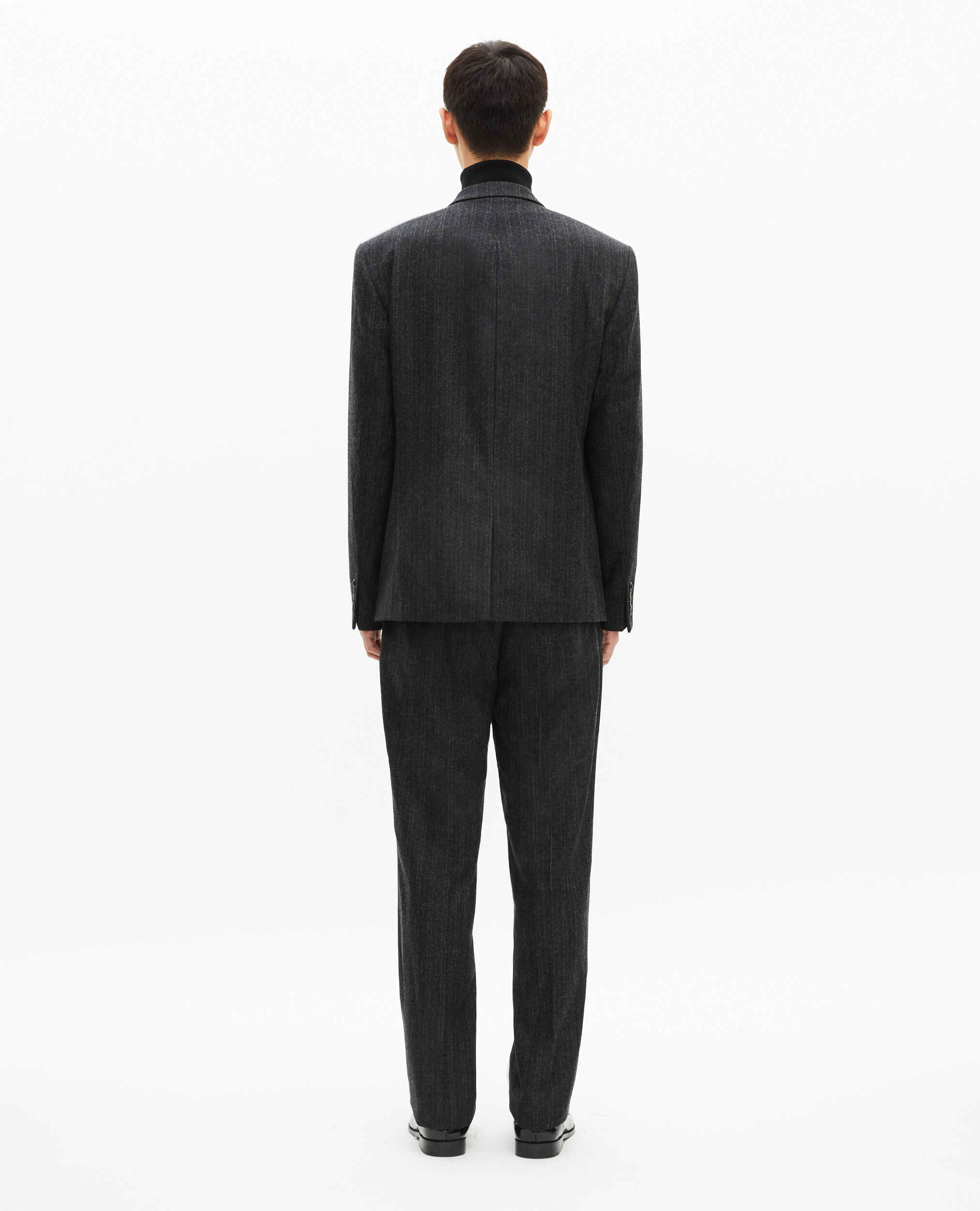Veste de costume droite à fines rayures gris foncé, PEARL GREY, hi-res image number null