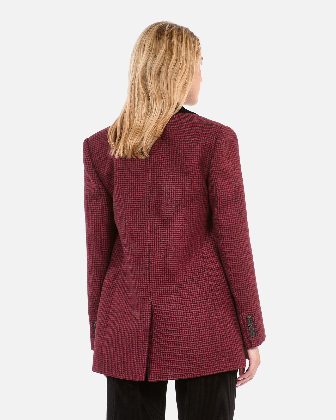 The Kooples WOMEN BLACK - RED black and red houndstooth blazer