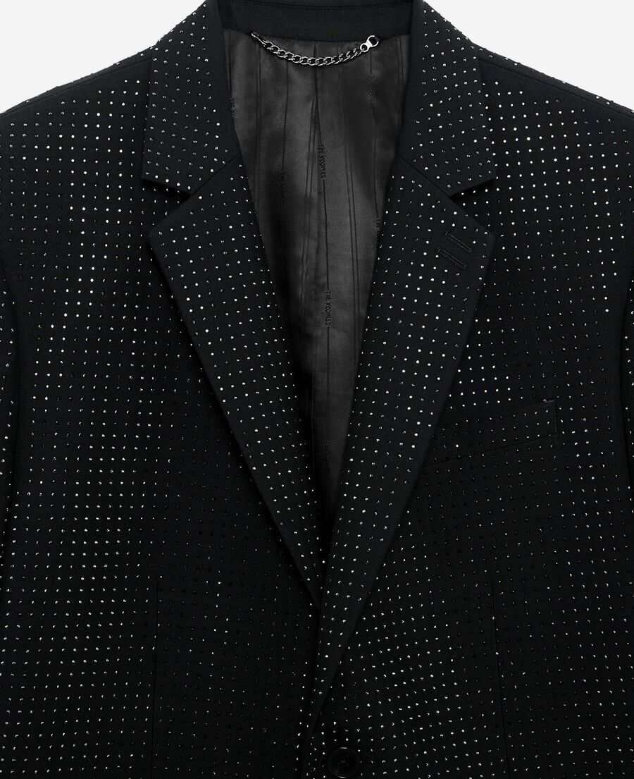The Kooples HERREN BLACK schwarze jacke mit strasssteinen