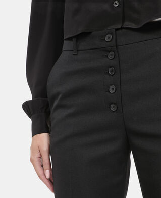 The Kooples WOMEN BLACK black straight-leg trousers