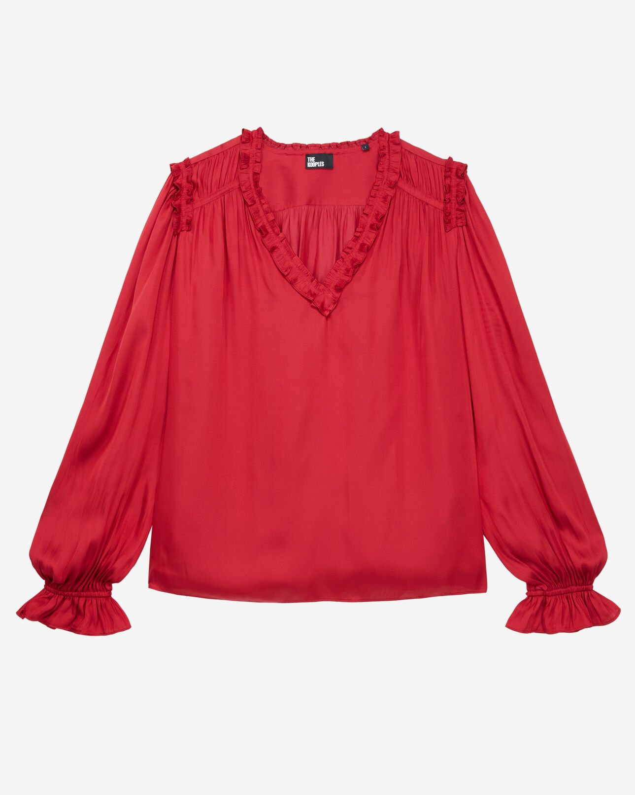 The Kooples WOMEN LIGHT BURGUNDY red top with shirring