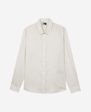 The Kooples MEN WHITE ecru striped shirt