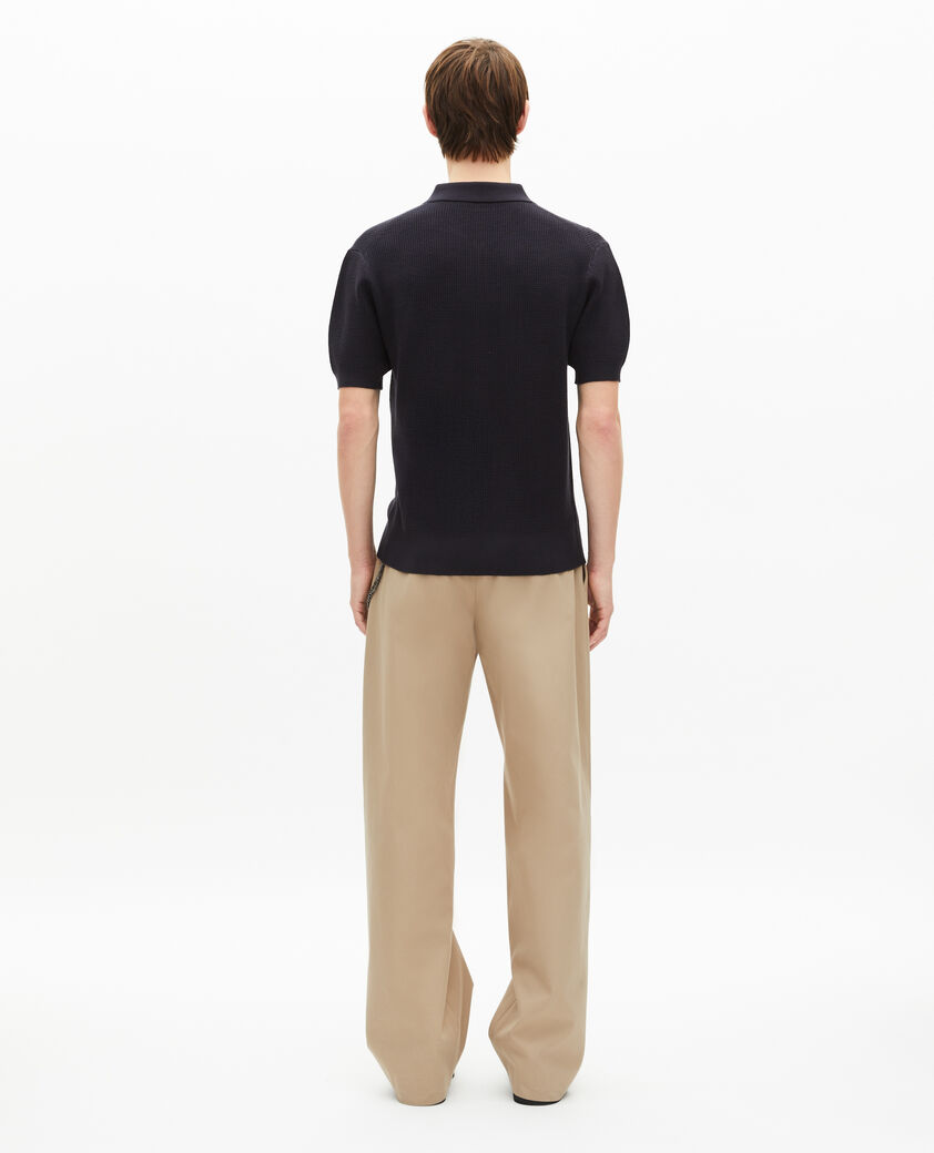 The Kooples HOMBRE DARK NAVY jersey azul marino con cremallera y cuello de polo