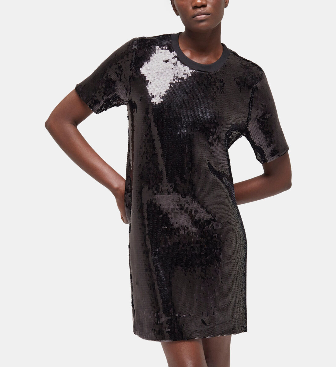 Topshop black sequin dress sale
