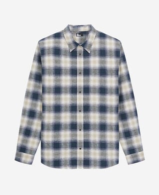 The Kooples MEN GREEN / NAVY / WHITE blue and green checkered overshirt