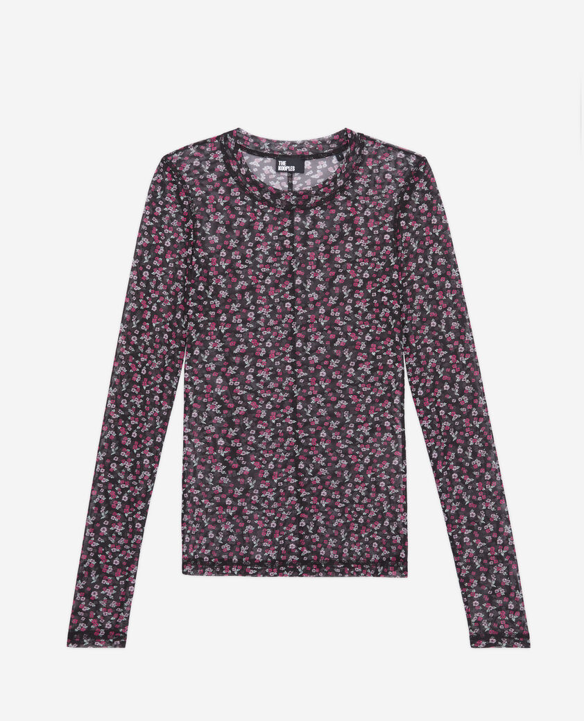 The Kooples FEMME BLACK / PINK t-shirt imprimé