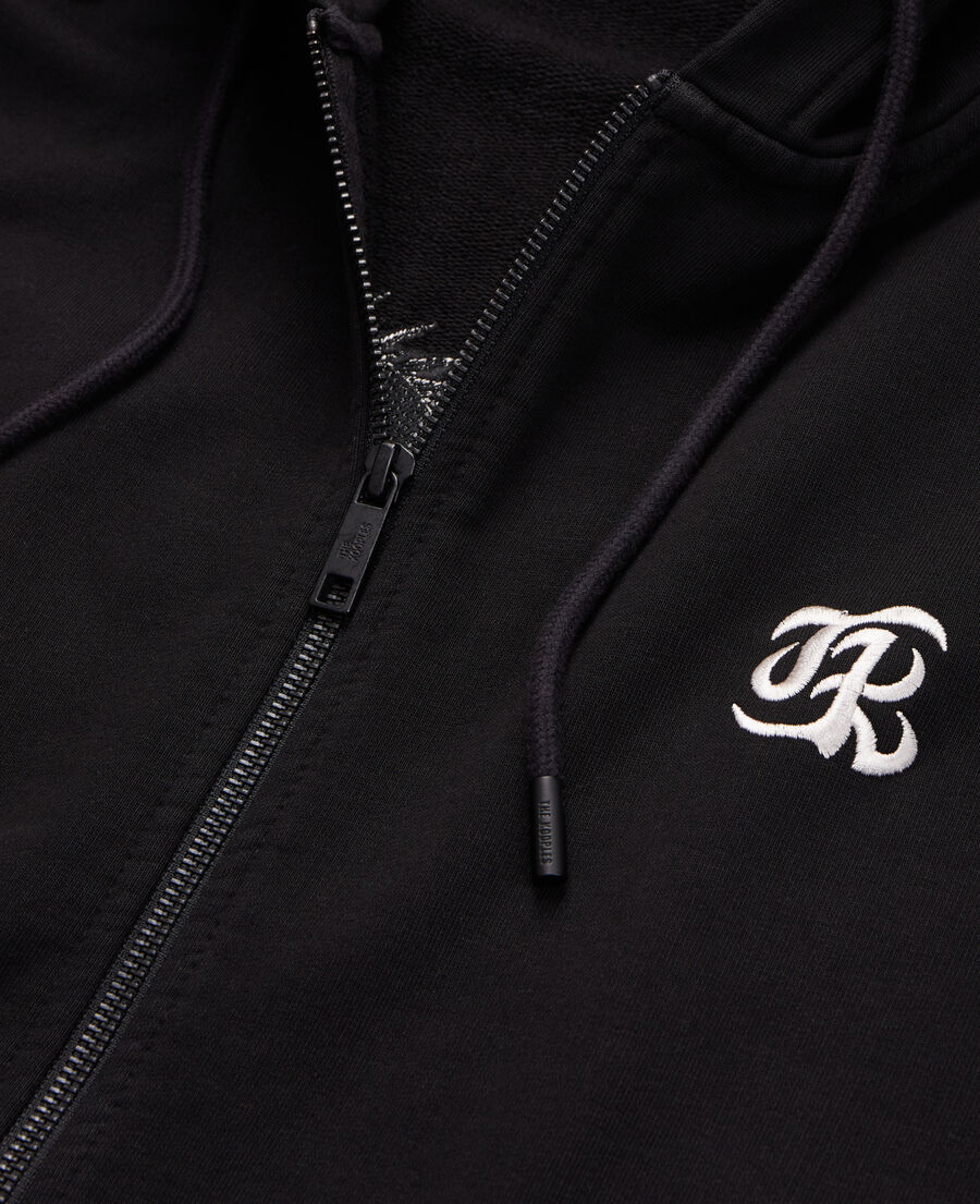 The Kooples HERREN BLACK schwarzes kapuzensweatshirt mit stickerei