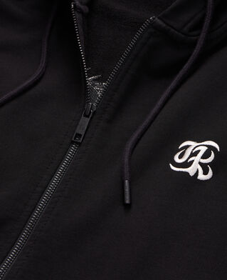 The Kooples HERREN BLACK schwarzes kapuzensweatshirt mit stickerei