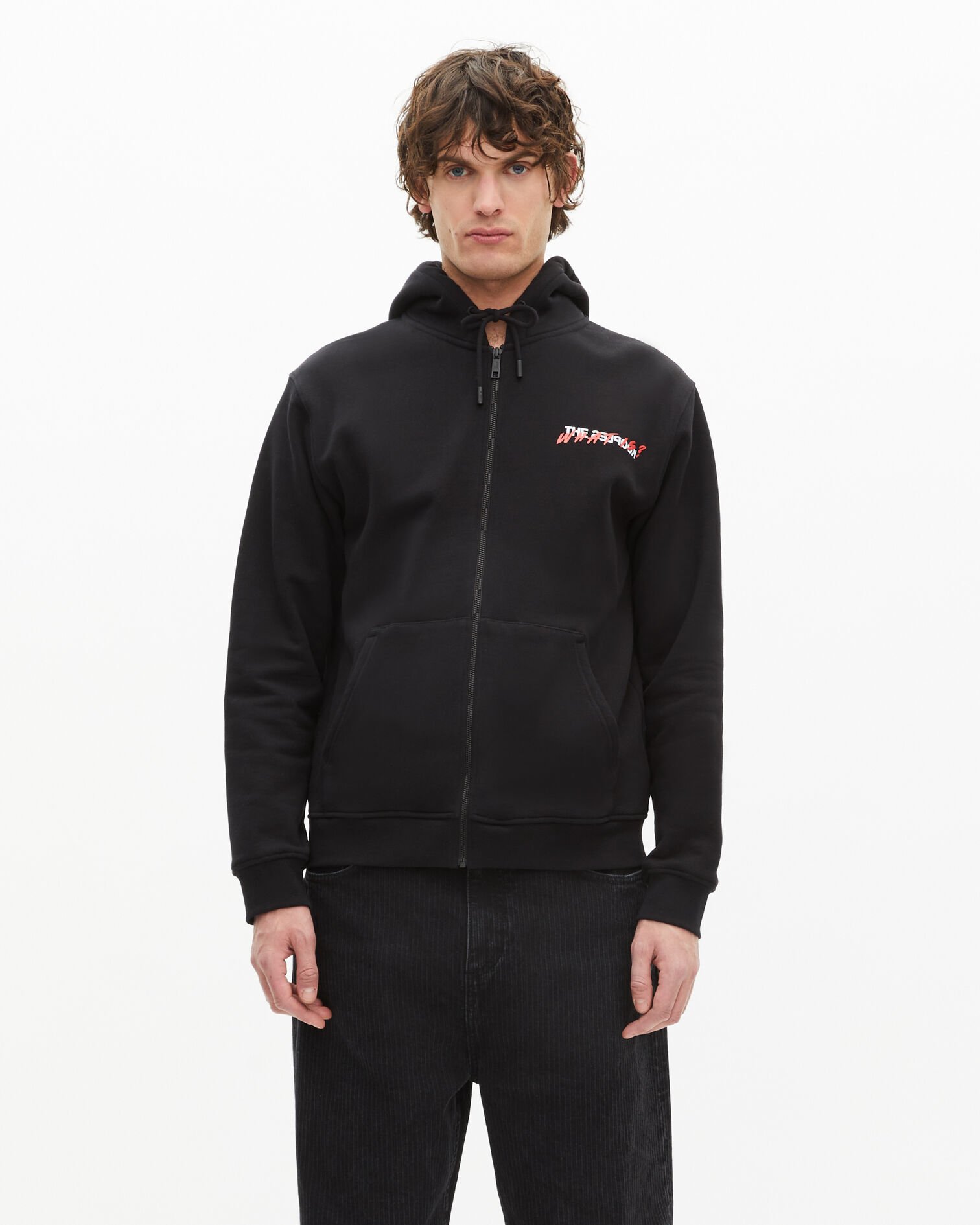 Sweatshirt zippé à capuche What is noir, BLACK, hi-res image number null