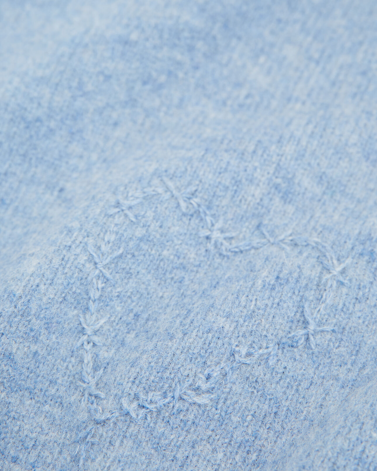 The Kooples MEN LIGHT BLUE sky blue wool sweater with embroidered heart