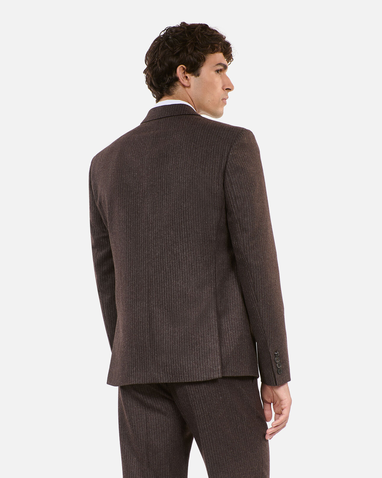 The Kooples MEN BROWN brown pinstripe suit jacket