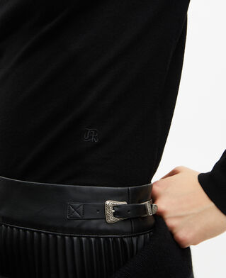 The Kooples FEMME BLACK pull col rond en laine m&eacute;rinos noir