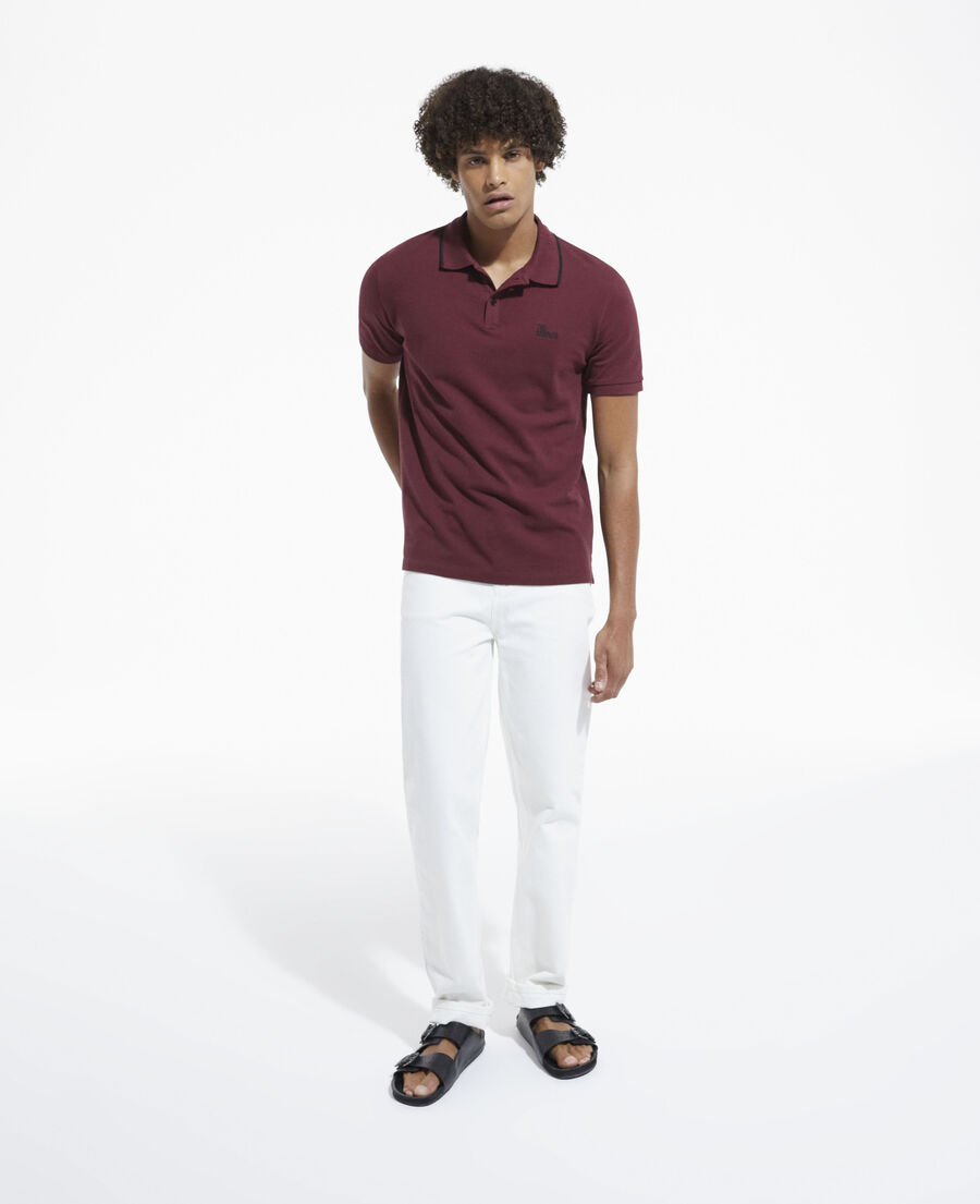 bordeauxrotes klassisches poloshirt