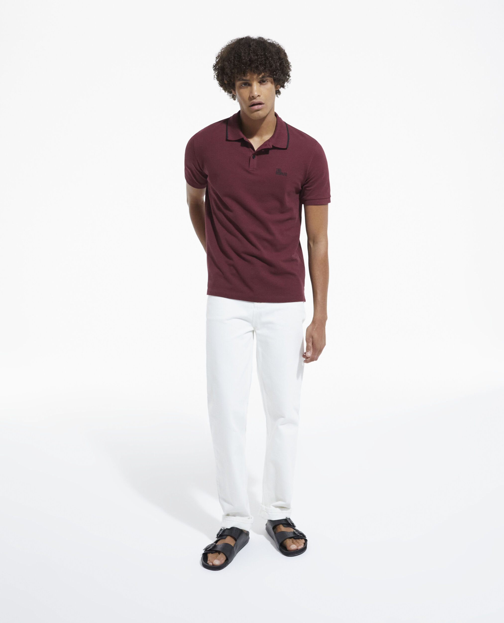 Bordeauxrotes klassisches Poloshirt, BURGUNDY, hi-res image number null