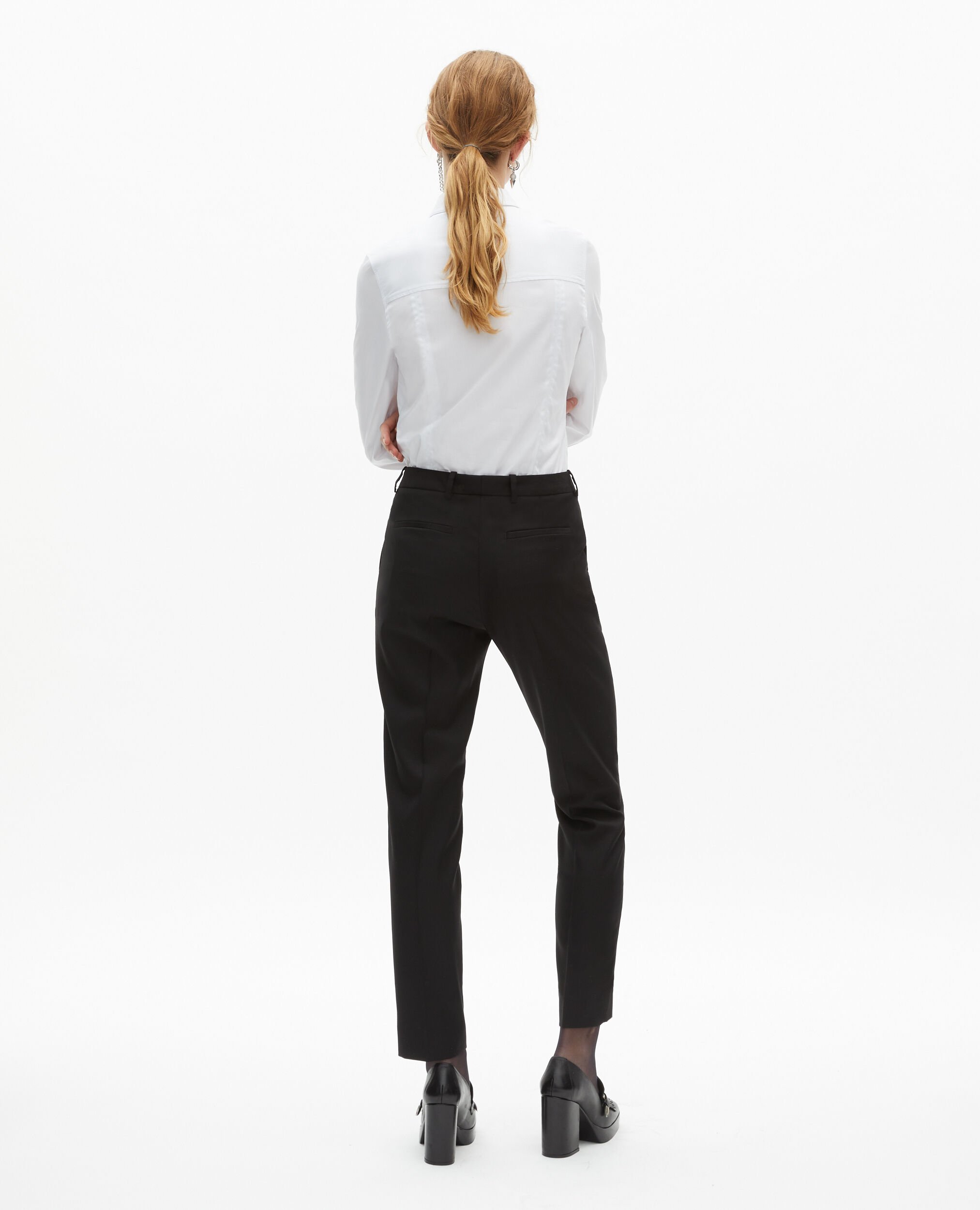 Tailored black wool pants, BLACK, hi-res image number null