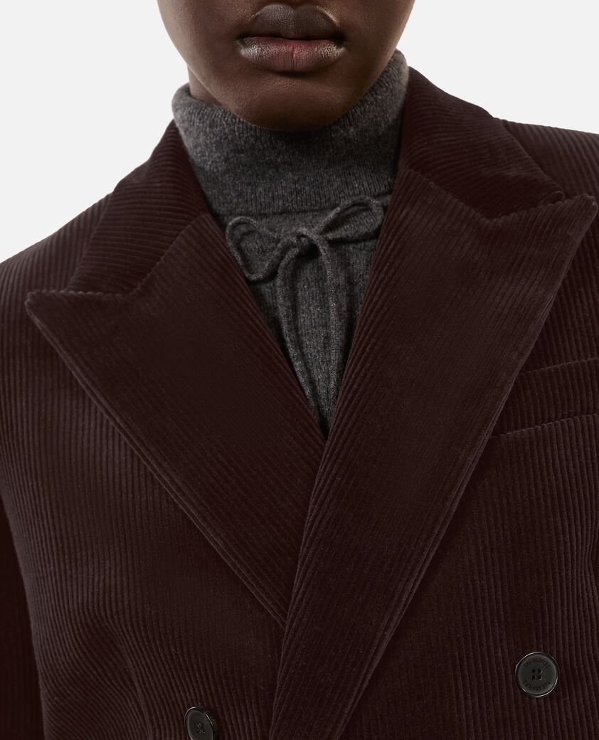 The Kooples FEMME BROWN veste tailleur en velours c&ocirc;tel&eacute; marron