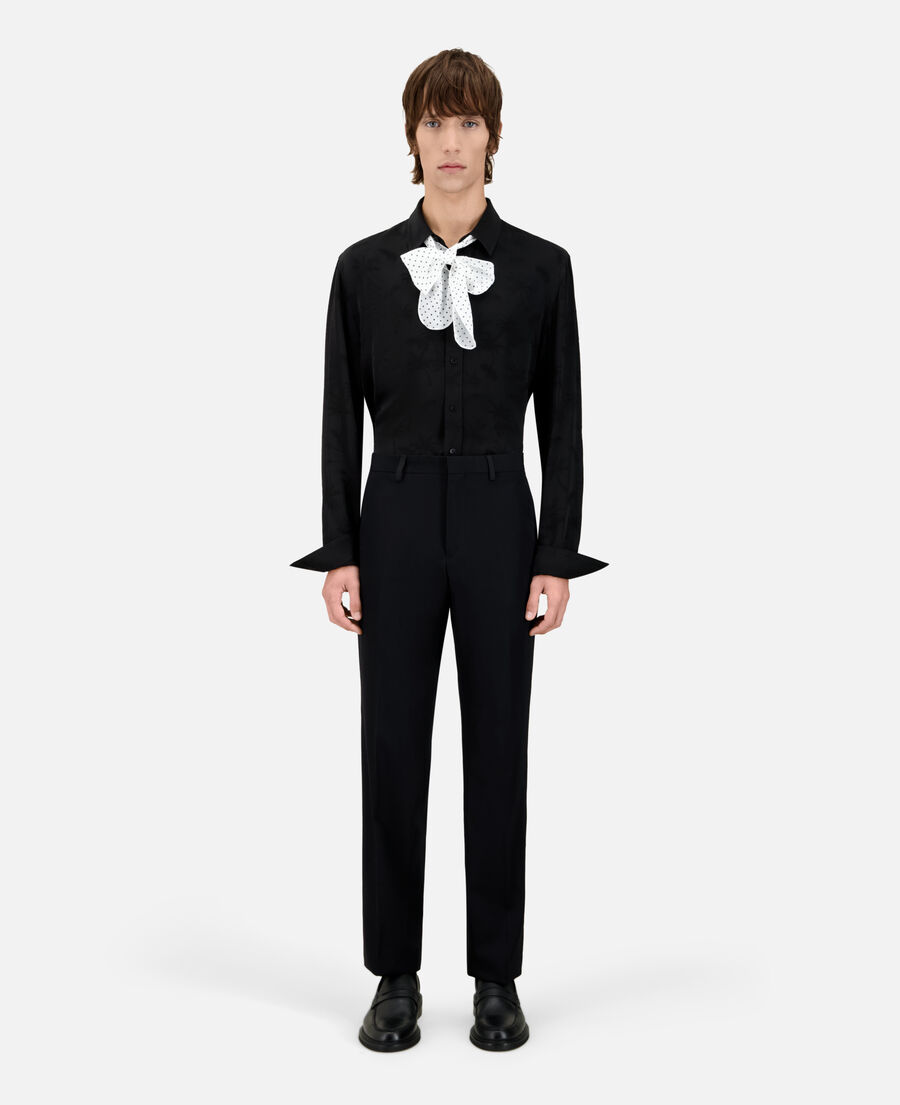 black tuxedo trousers with satin details