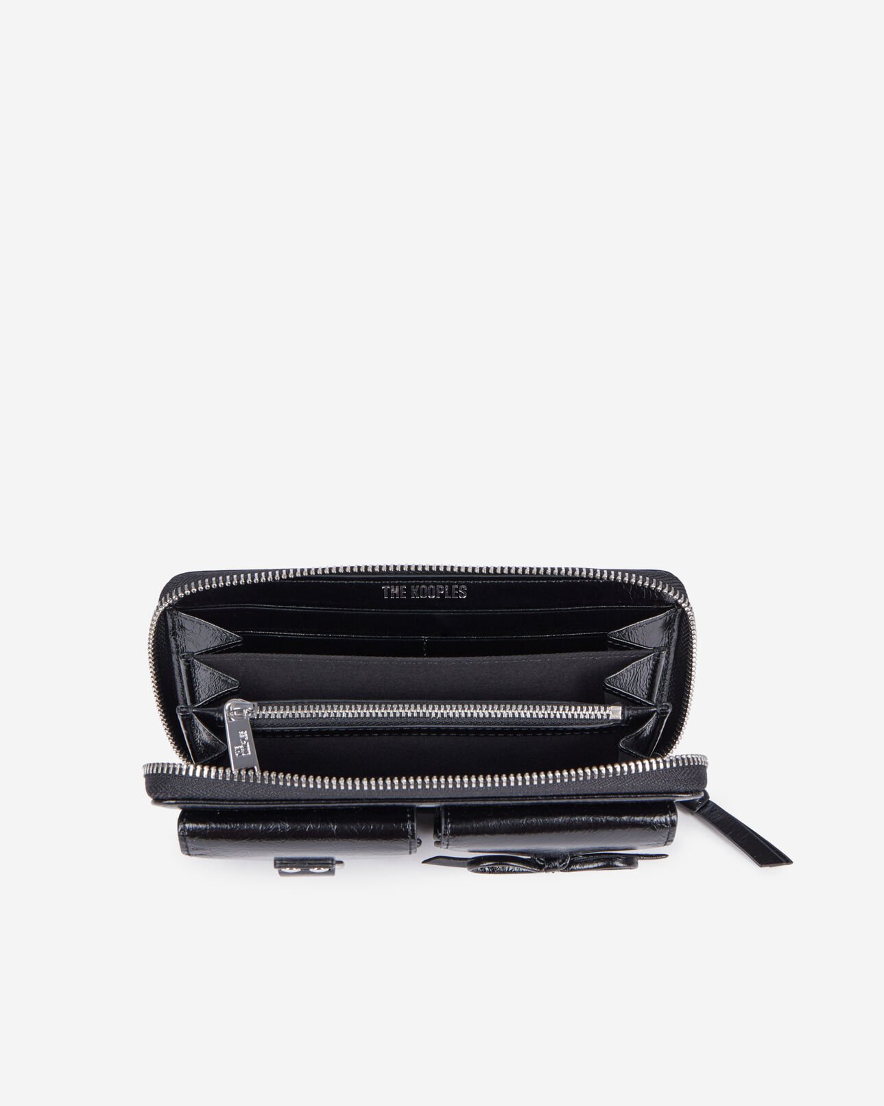 The Kooples FEMME BLACK portefeuille amelia en cuir noir