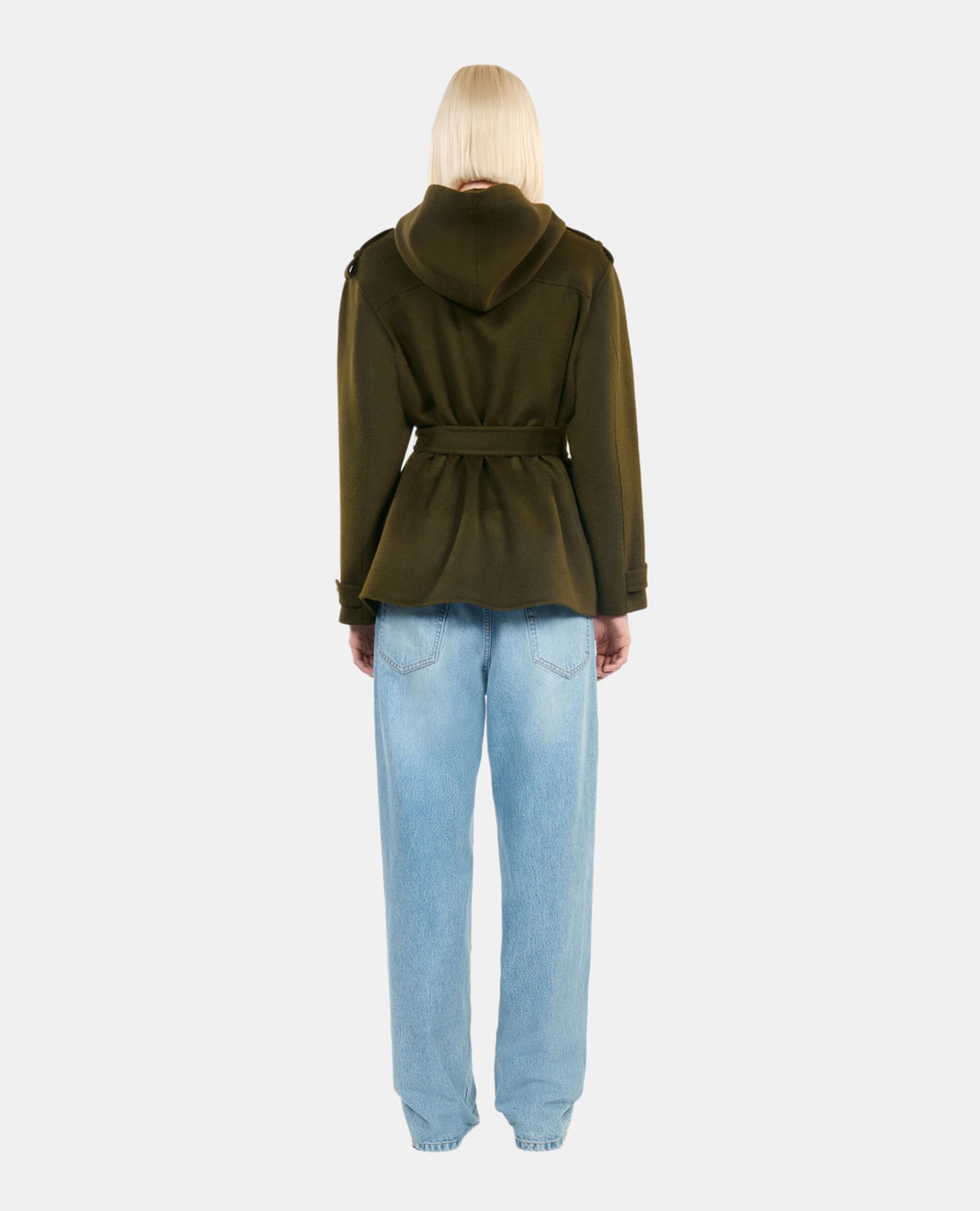 Khaki officer-style wool blend jacket, KAKI, hi-res image number null