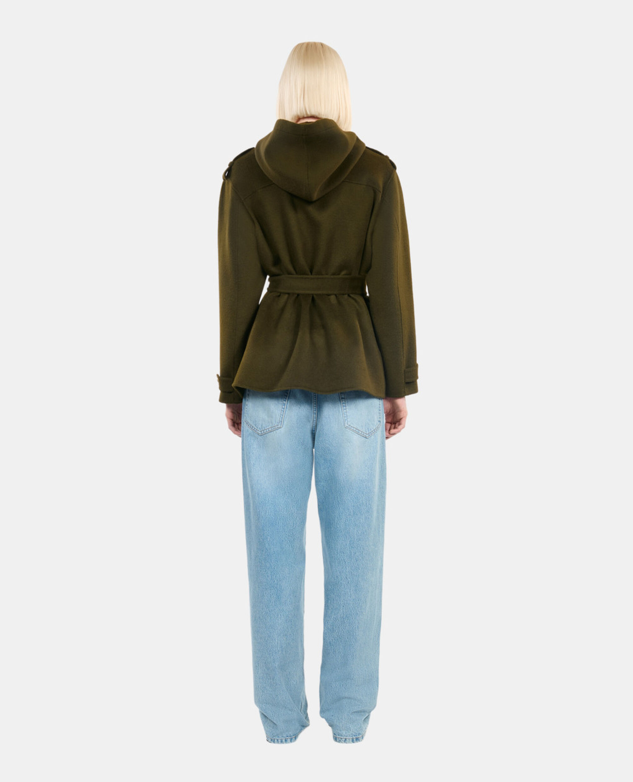 Khaki officer-style wool blend jacket, KAKI, hi-res image number null