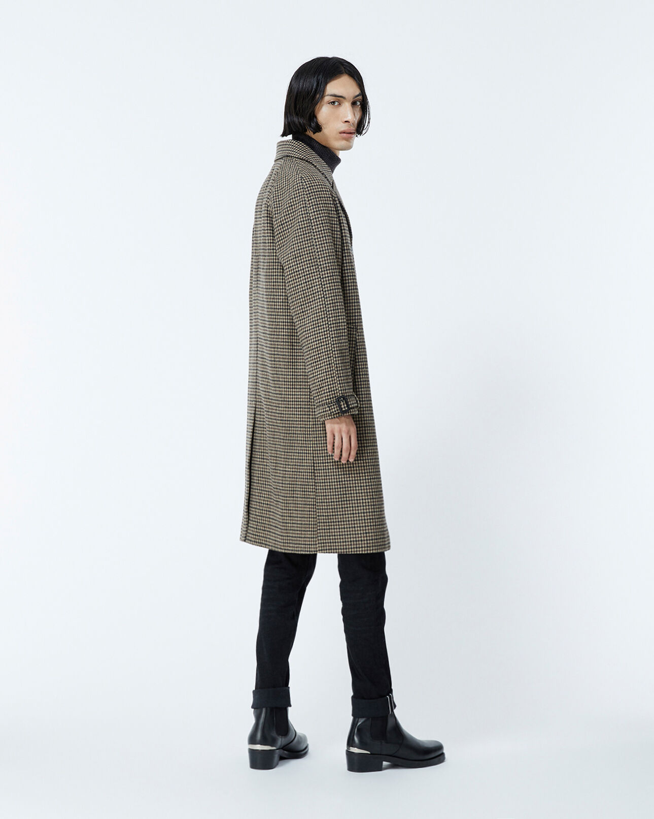 The Kooples HOMME CAMEL manteau camel laine pied-de-poule