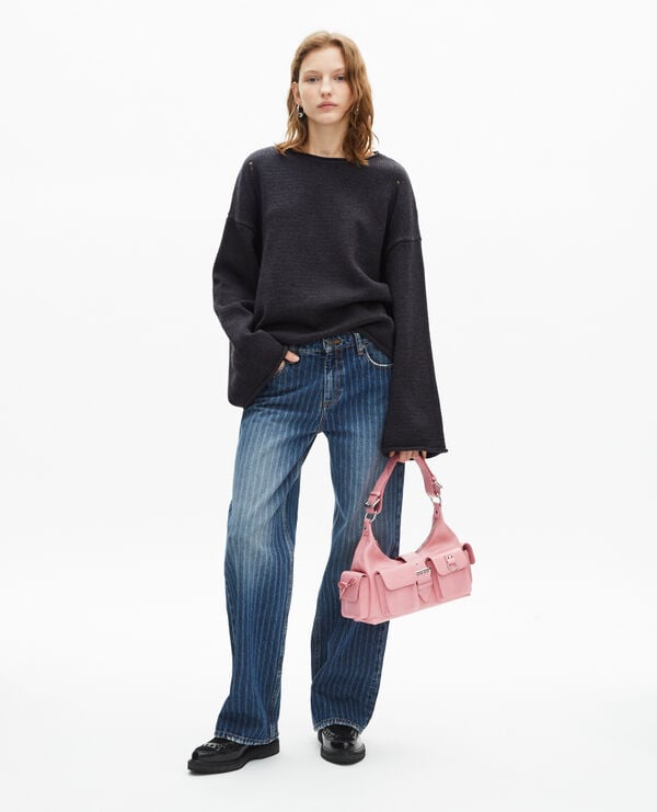 The Kooples WOMEN DARK GREY grey merino wool sweater