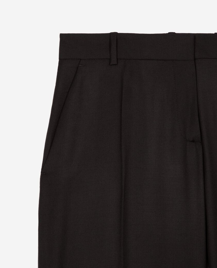 The Kooples WOMEN BLACK black wool wide-leg pants