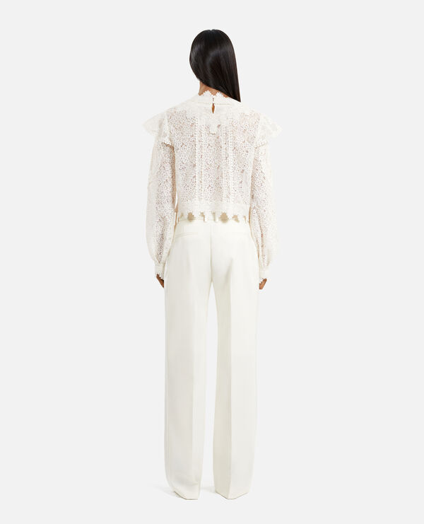 The Kooples FEMME ECRU pantalon de smoking large écru