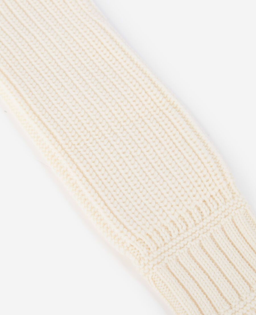 The Kooples DAMEN ECRU ecrufarbene halbhandschuhe aus wolle