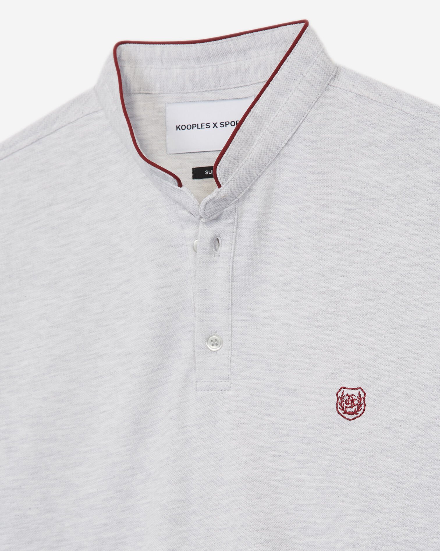 Polo blanc cassé à col officier, L WHITE MEL / GARNET BURG, hi-res image number null