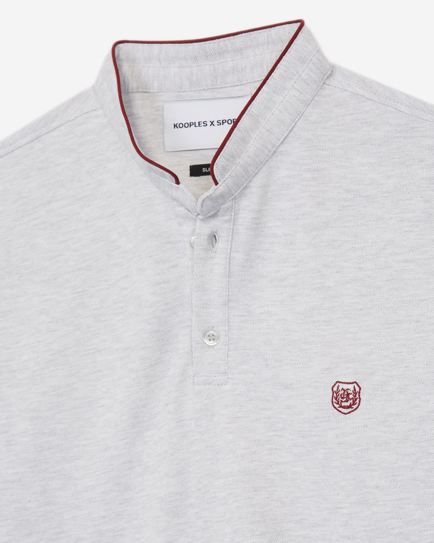 Polo blanc cassé à col officier, L WHITE MEL / GARNET BURG, hi-res image number null