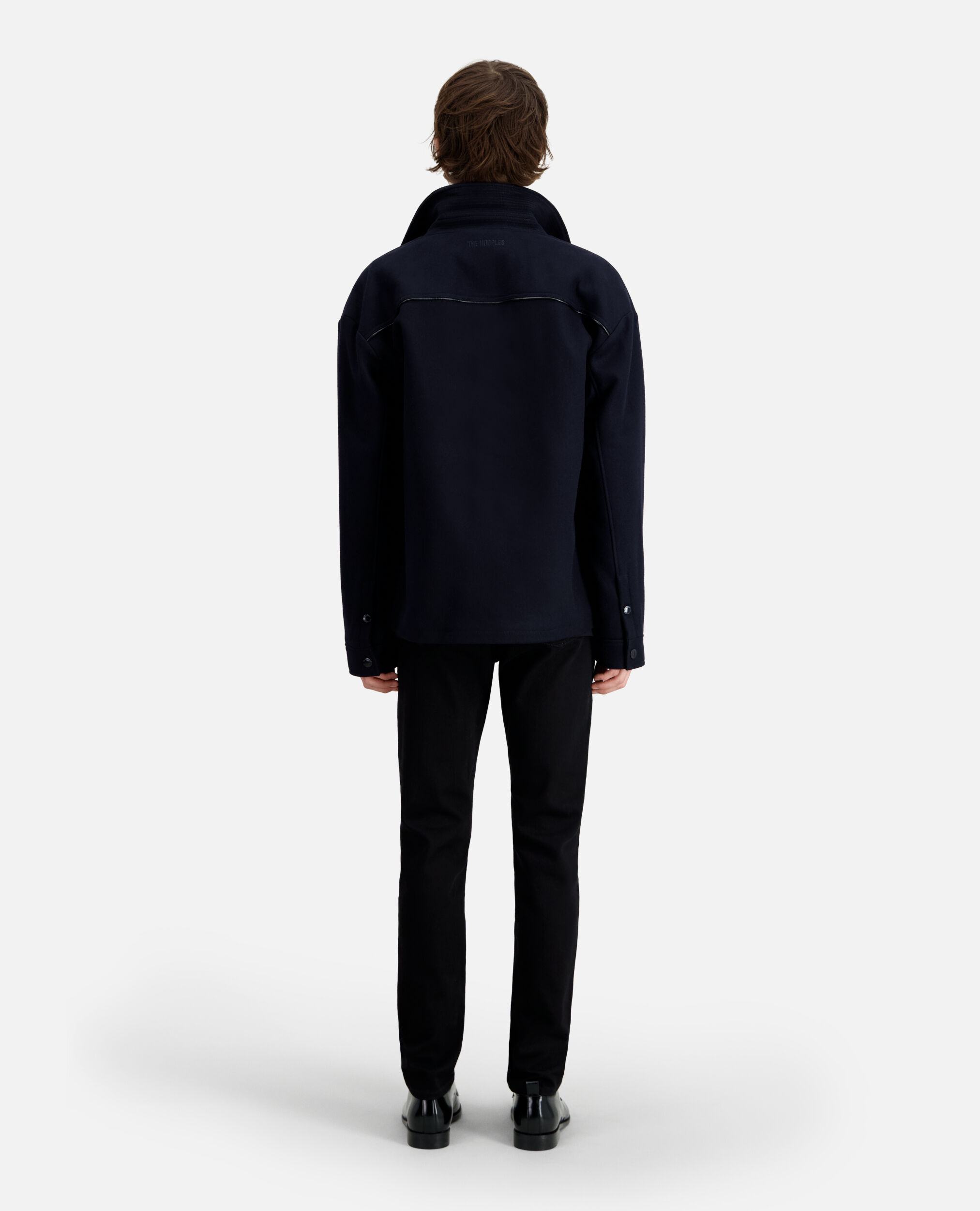 Blue wool-blend overshirt jacket, DARK NAVY, hi-res image number null