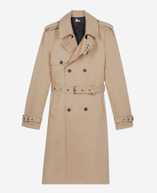 The Kooples MEN BEIGE beige wide-cut trench coat