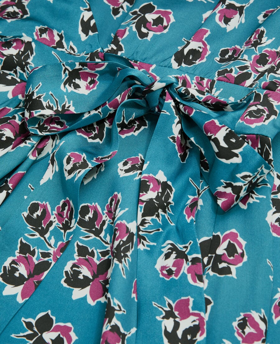 The Kooples WOMEN PINK - BLUE short printed wrap dress