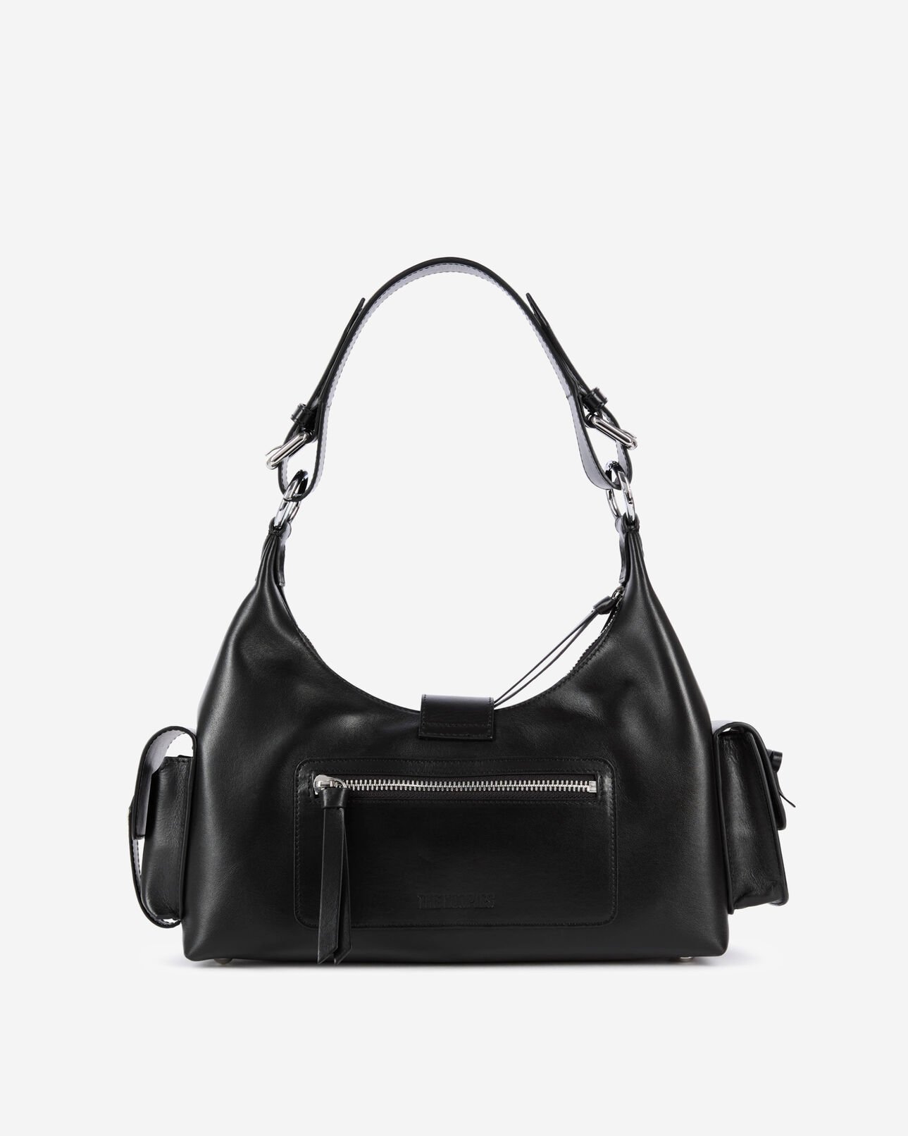 The Kooples FEMME BLACK sac amelia en cuir lisse noir