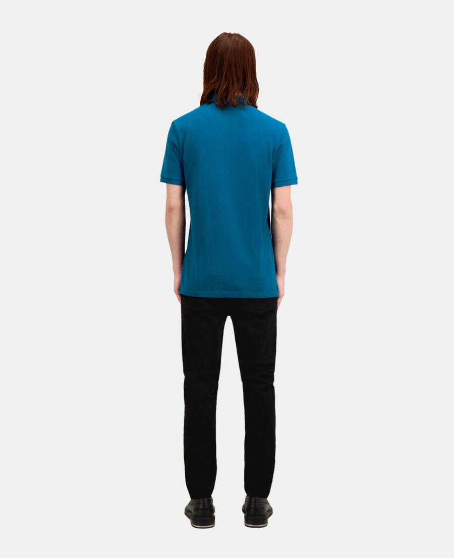 blue cotton polo t-shirt