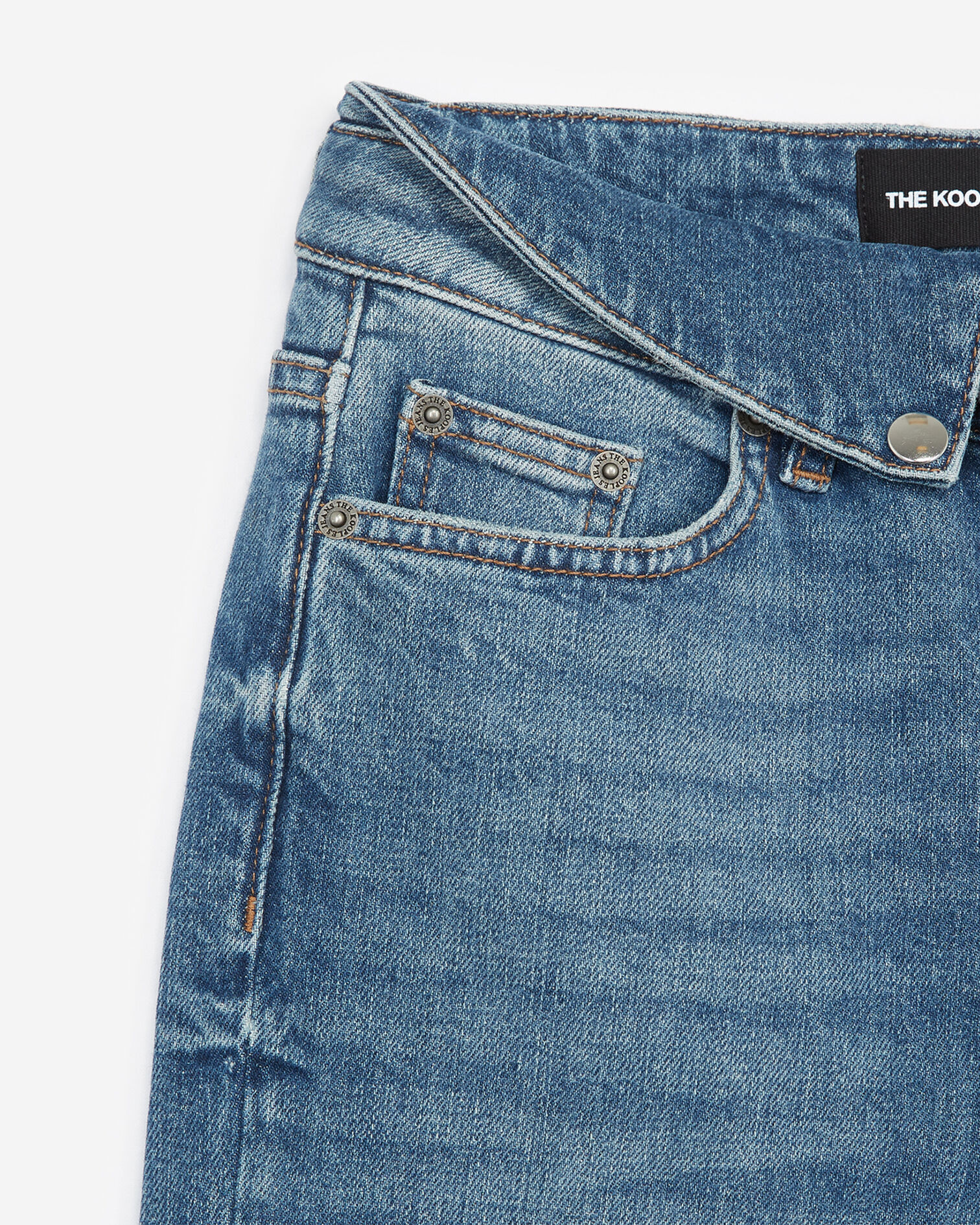 Blue jeans with fold-over waist, BLUE VINTAGE, hi-res image number null