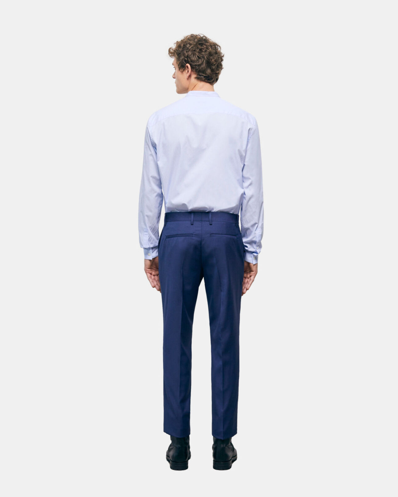 The Kooples MEN NAVY wool suit pants with check motif