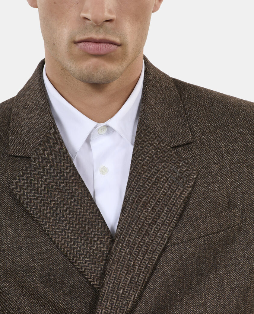 The Kooples HOMME BROWN veste de costume marron en laine