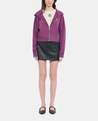 The Kooples FEMME PRUNE sweatshirt &agrave; capuche blason violet