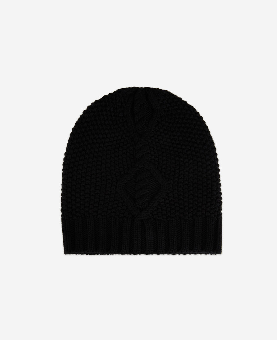 black wool beanie