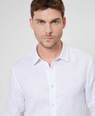 The Kooples MEN WHITE white linen shirt