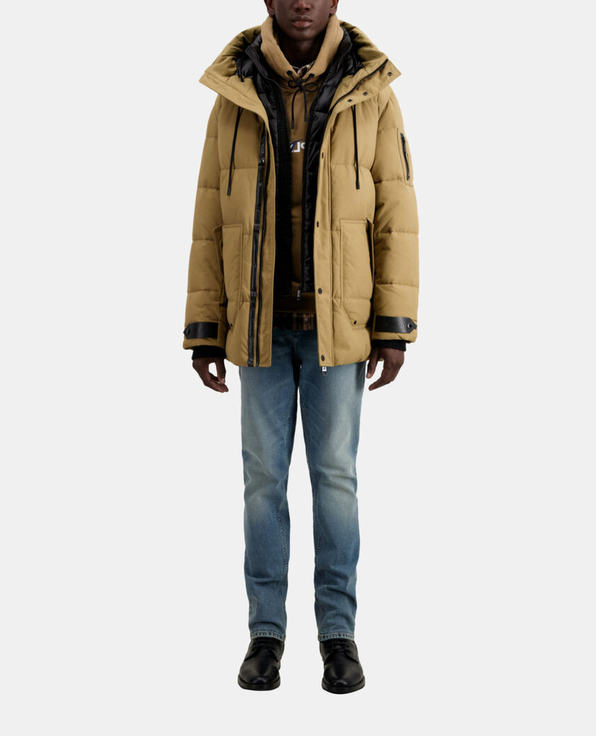 The Kooples HERREN CAMEL beiger parka mit kapuze