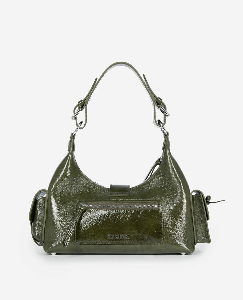 The Kooples FEMME OLIVE sac amelia en cuir craquelé vert