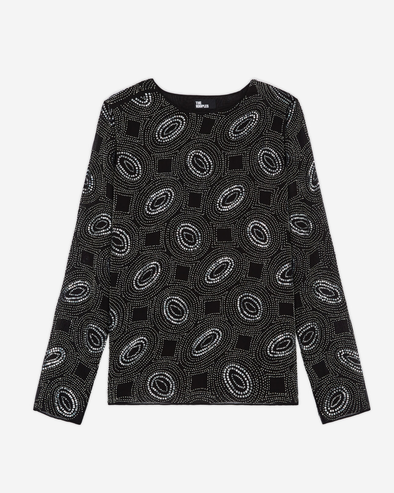 The Kooples FEMME BLACK top à strass noir