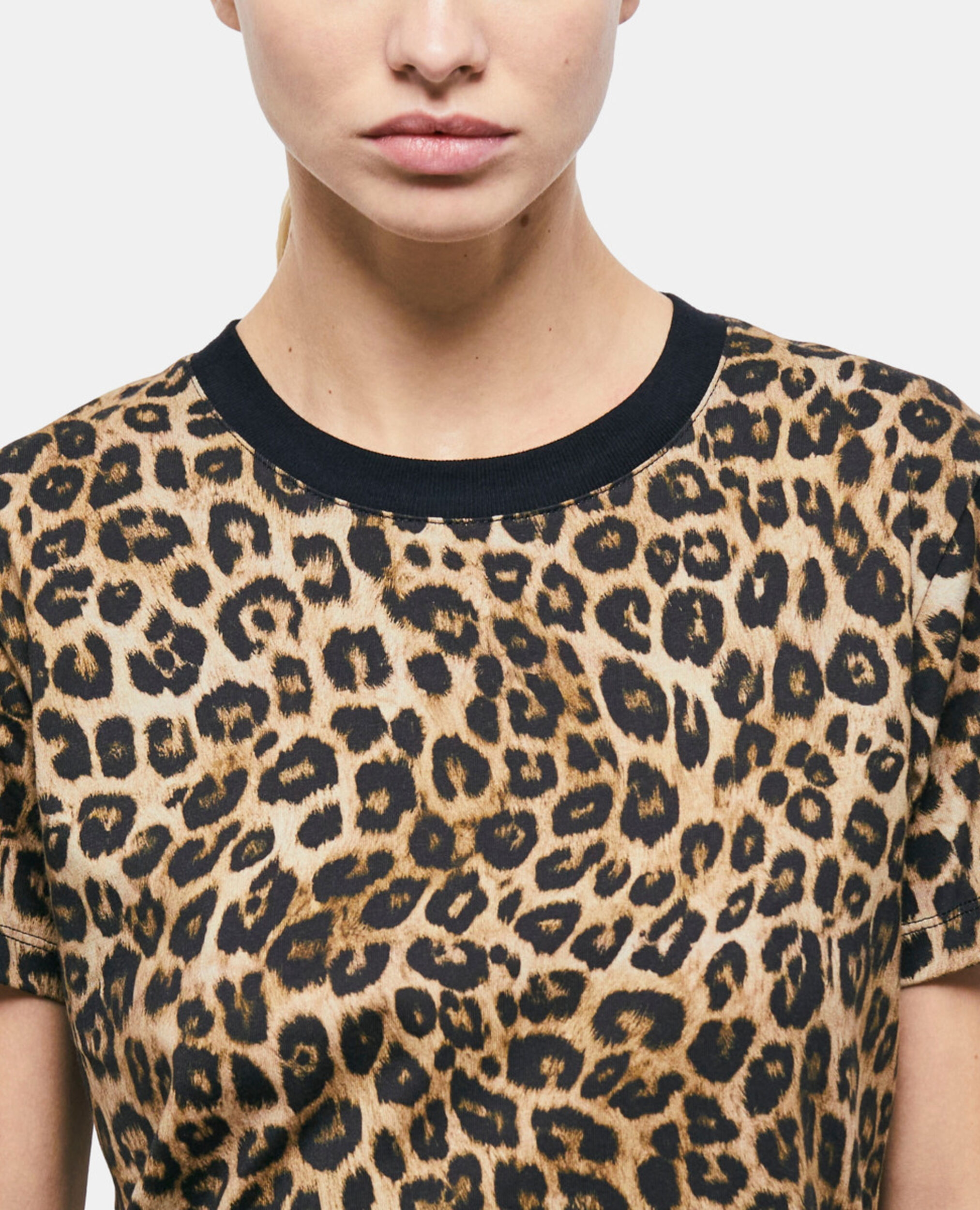 T-Shirt Damen mit Leopardenmuster, LEOPARD, hi-res image number null